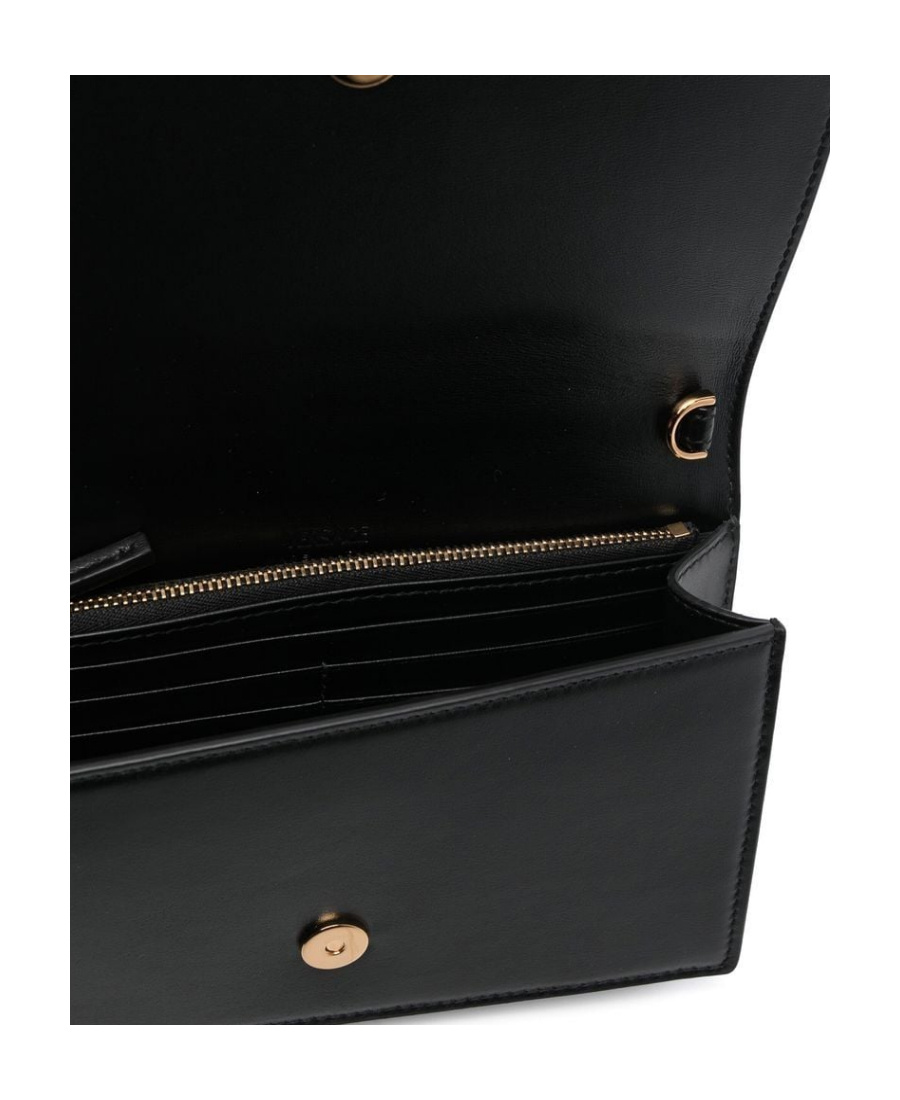 Versace Greca Goddess Leather Shoulder Bag In Black