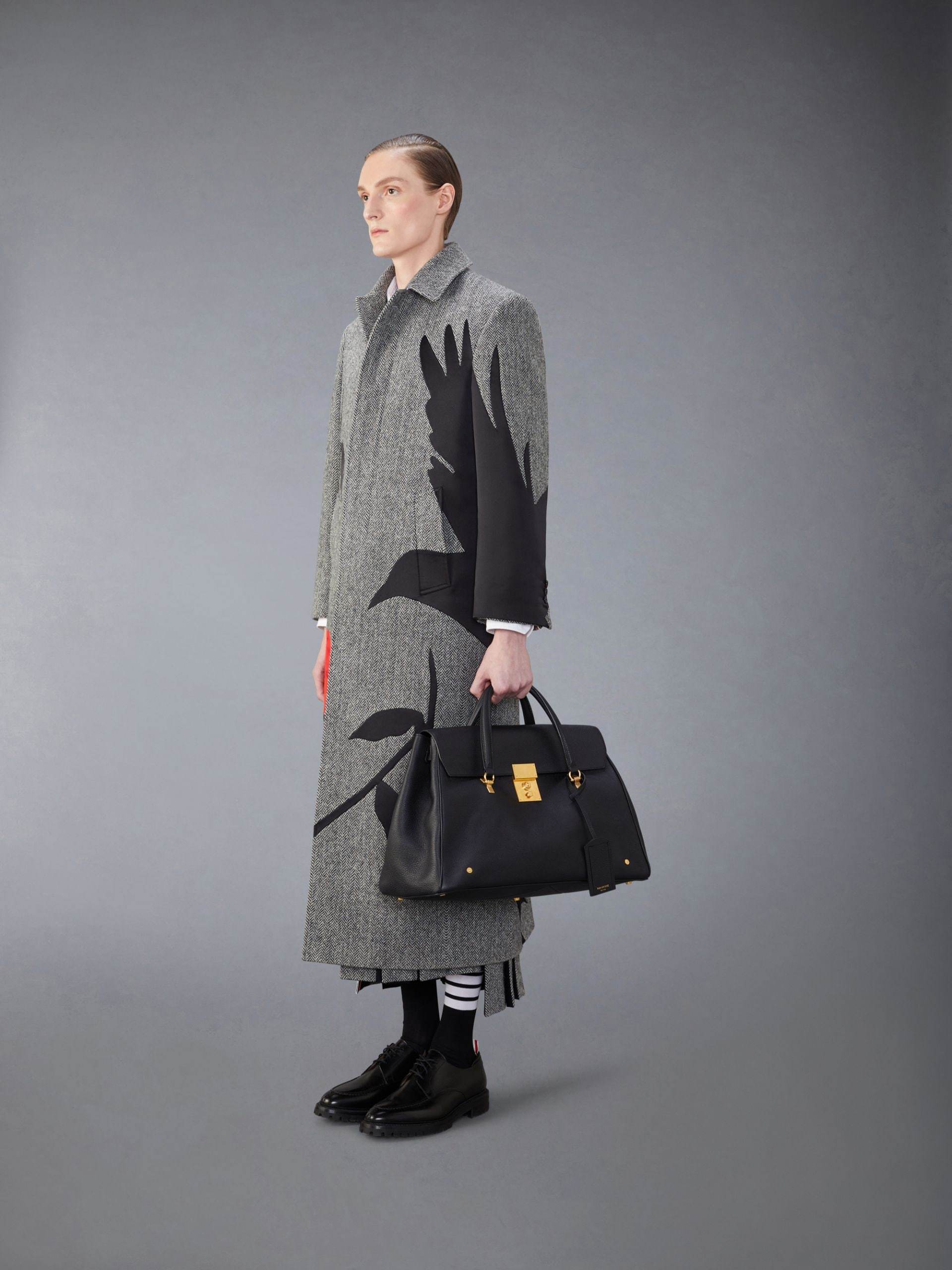 Thom Browne Mr. Thom Leather Holdall In Black