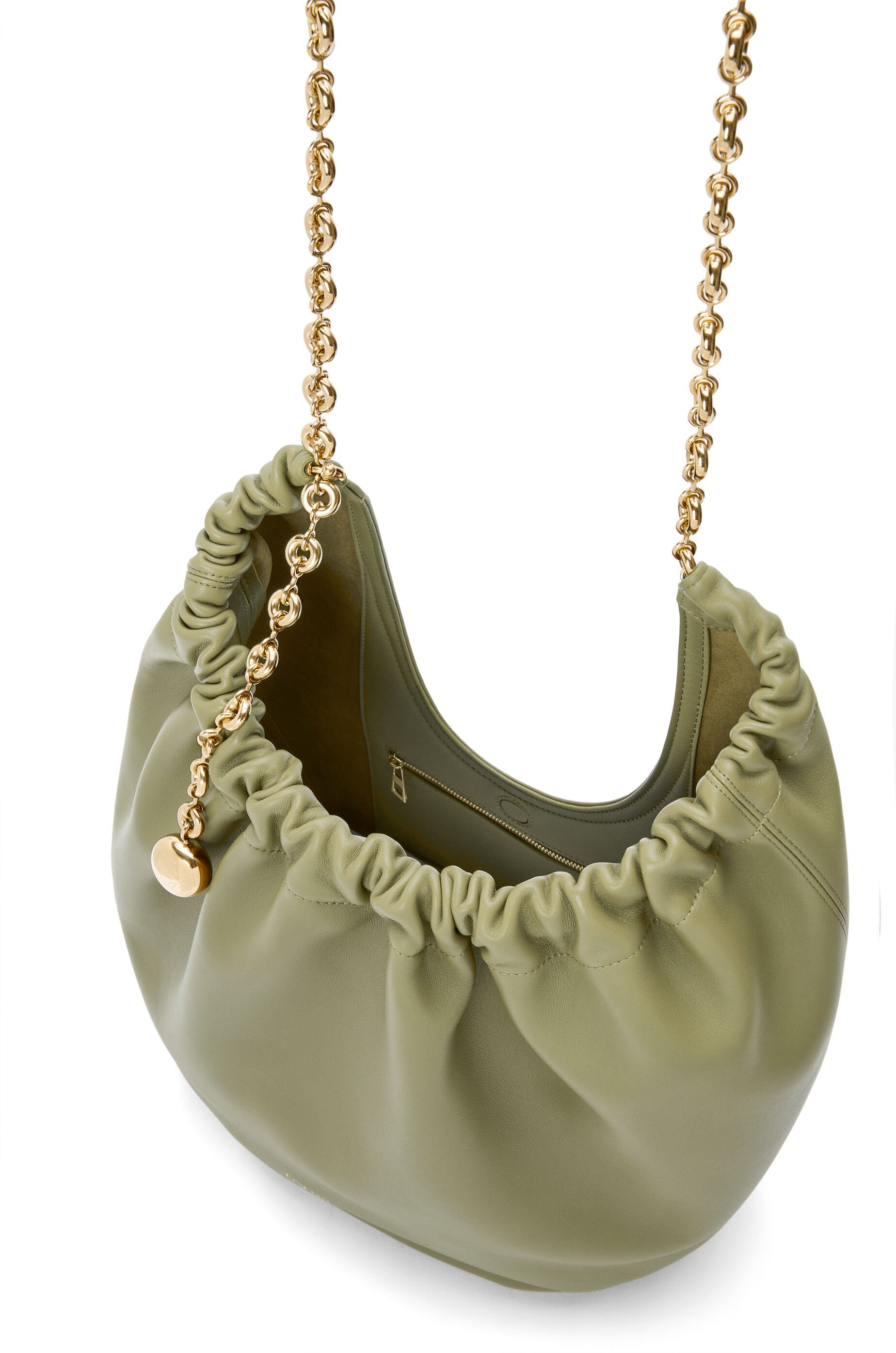 Loewe Womens Squeeze Medium Leather Shoulder Bag In Green