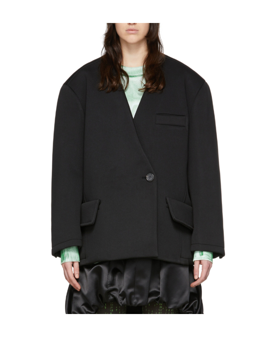 We11 Done Single-breasted Blazer In Black