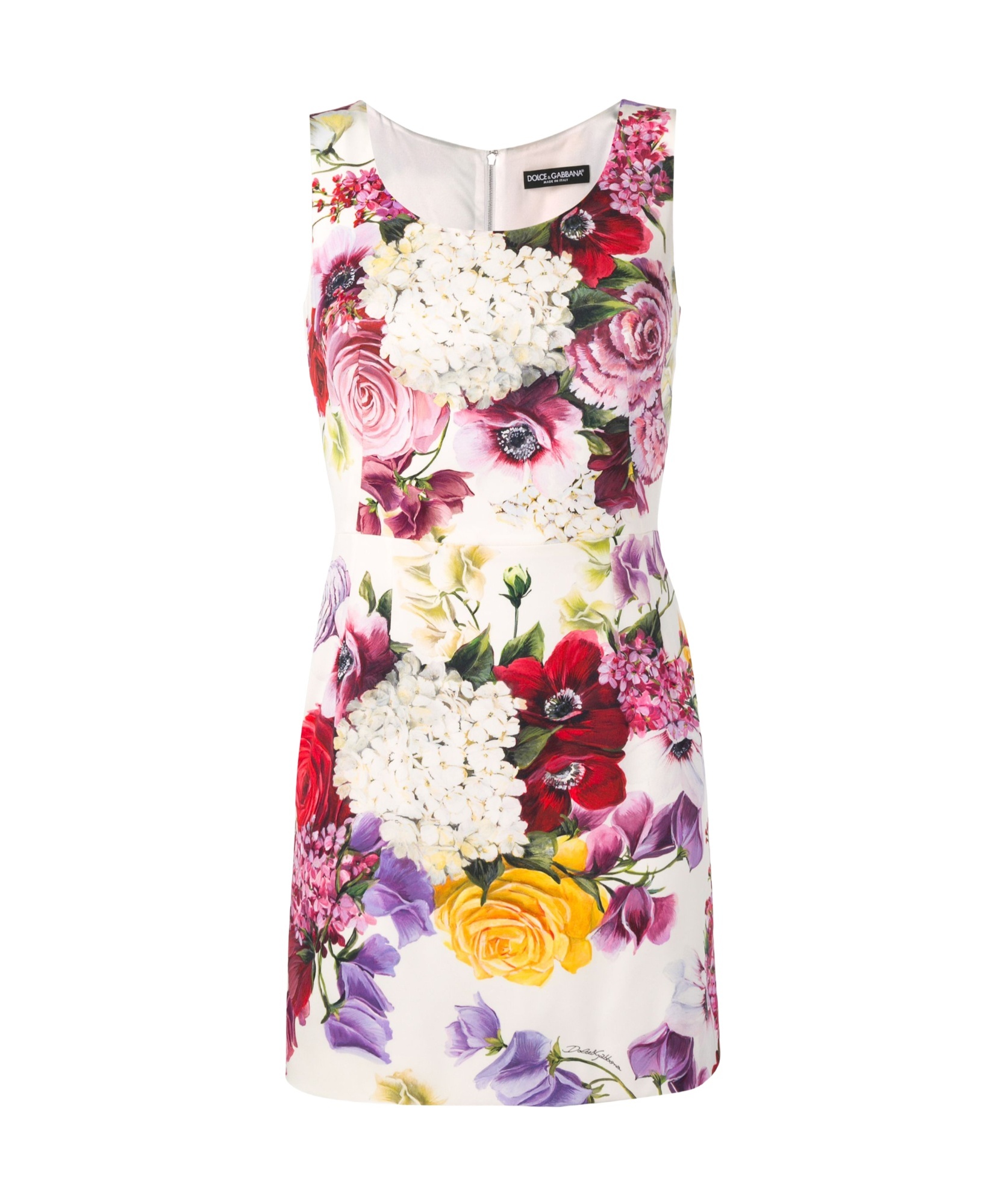 Dolce & Gabbana Floral Print Mini Dress In White