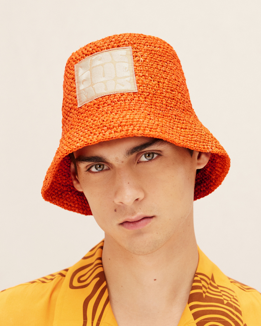 Jacquemus Logo Fisherman's Hat In Orange