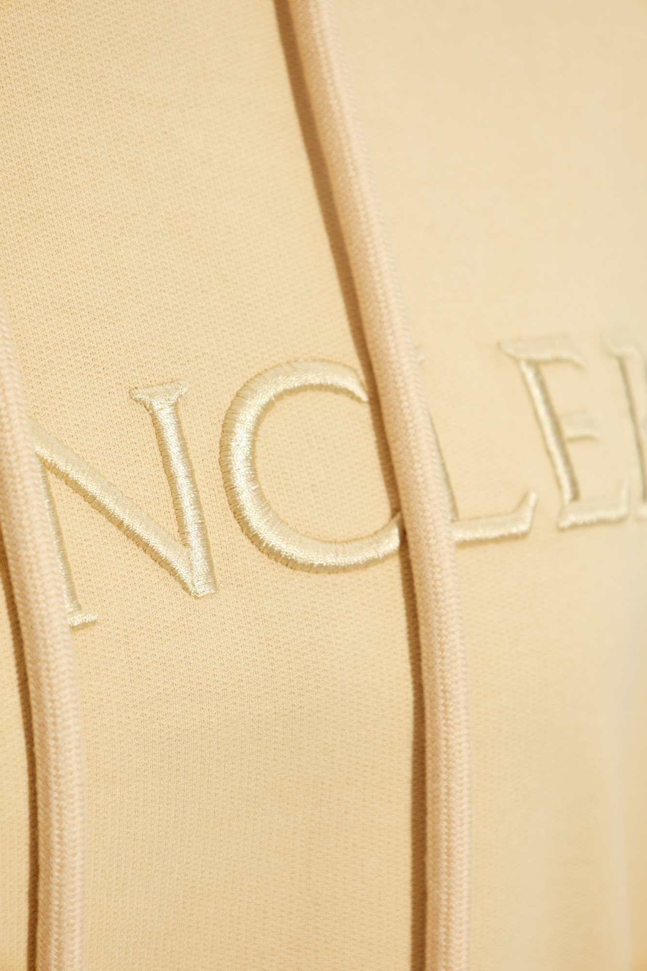 Moncler Logo Embroidered Hooded Sweatshirt In Nude
