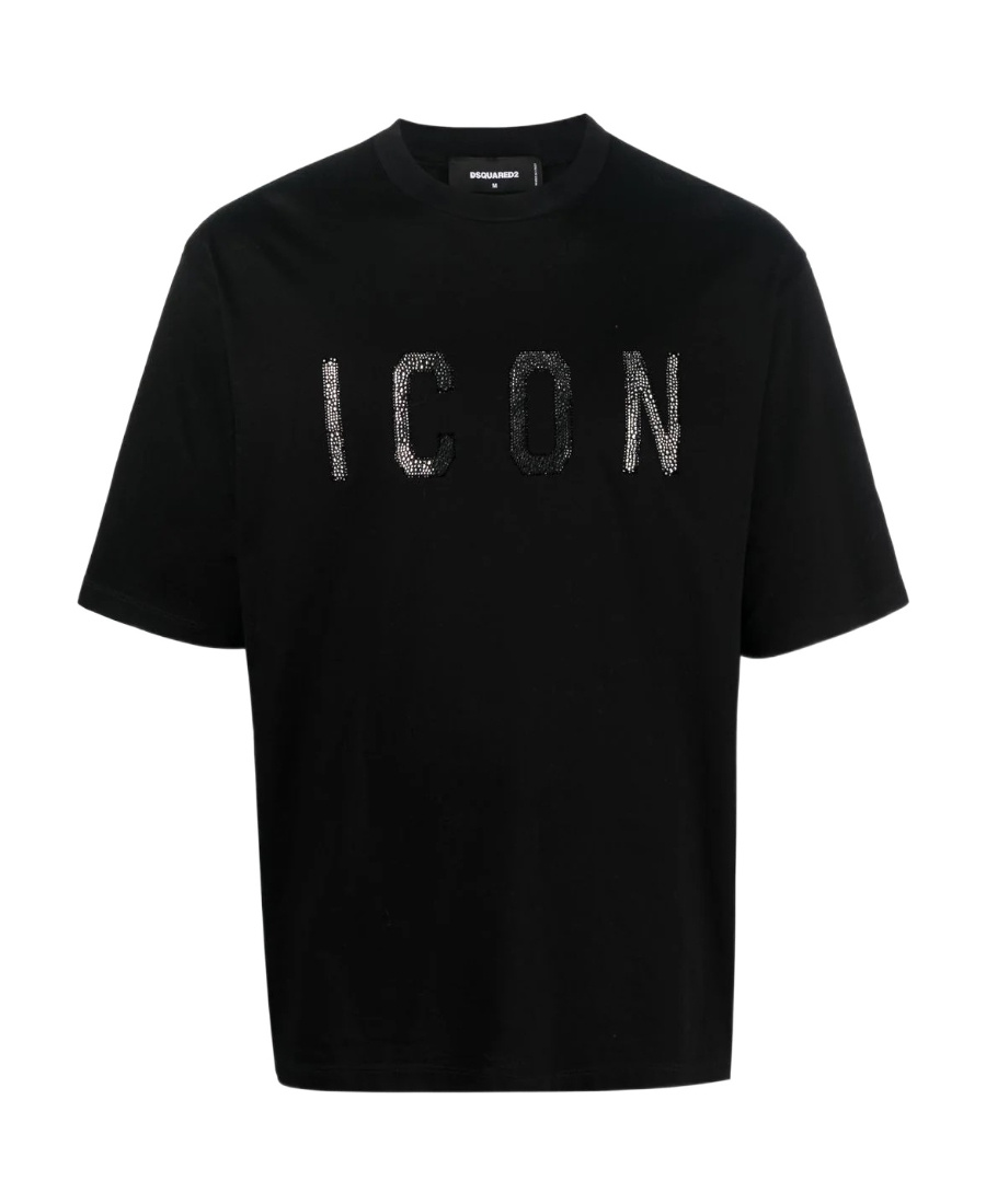 Dsquared2 Black Regular Fit T-shirt With Icon Logo In Black