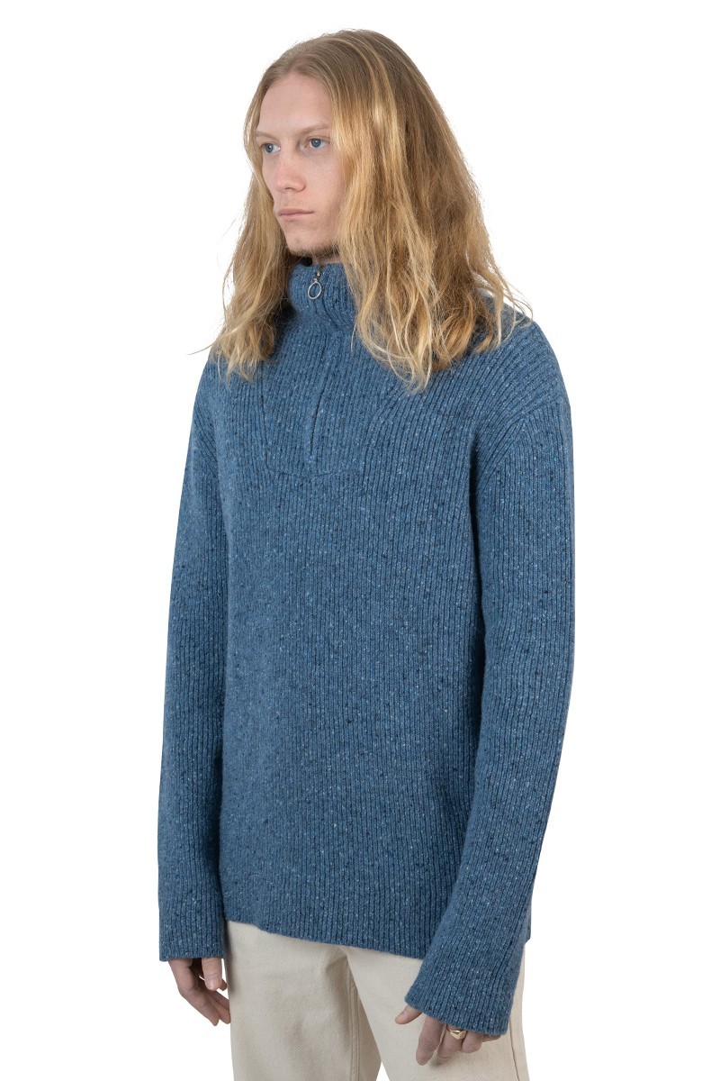 Apc Semi-zipper Sweater In Blue