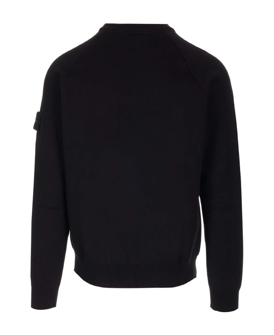 Shop Stone Island Compass-motif Cotton-blend Sweatshirt In Black