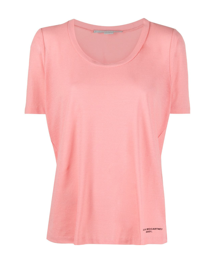 Stella Mccartney Logo Short Sleeved T-shirt In Pink