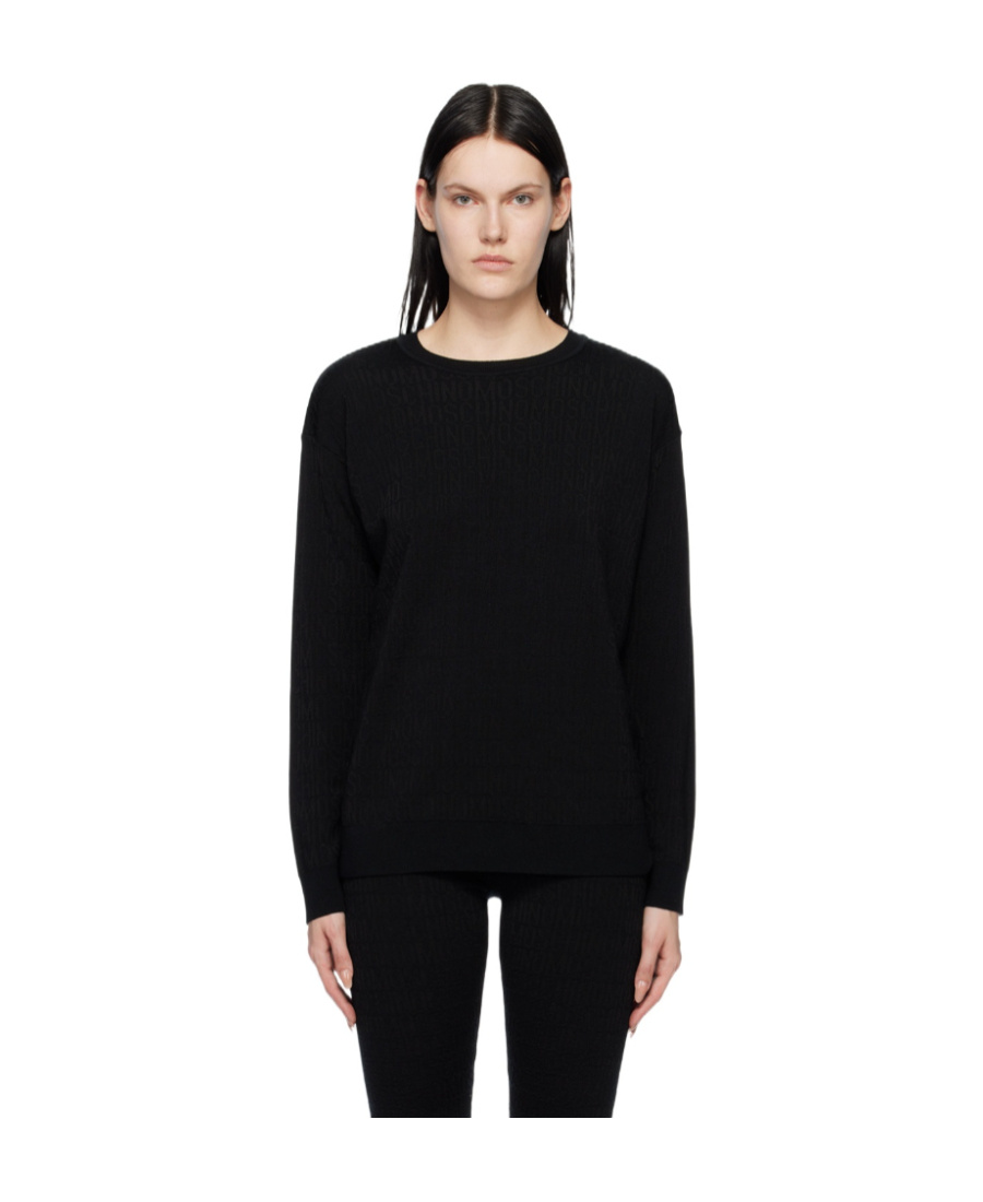 Moschino Logo Sweater In Black