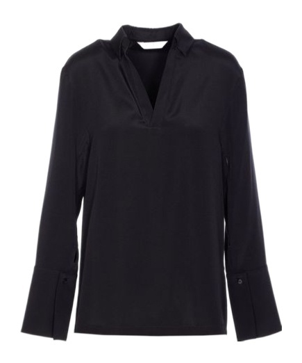 Max Mara Dover Silk-blend Cady Blouse In Black
