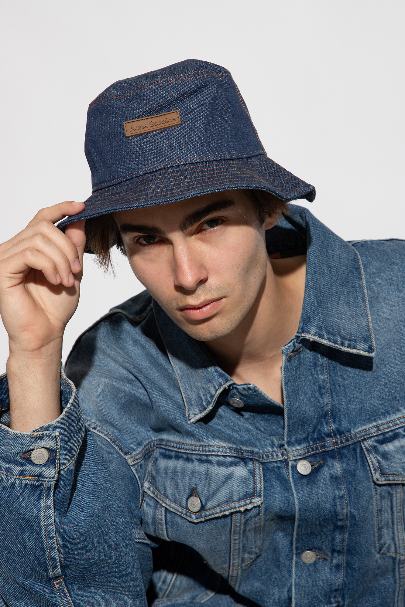 【Acne Studios】ロゴ dyedデニムバケットハット Acne Studios バケットハット デニム