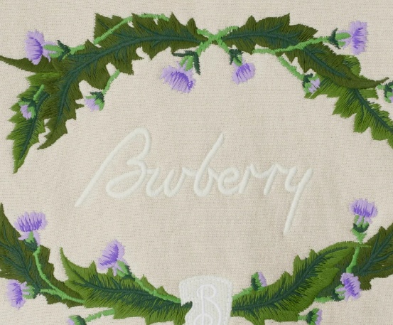 Burberry Off-white Thistle Logo Sweatshirt In Nude