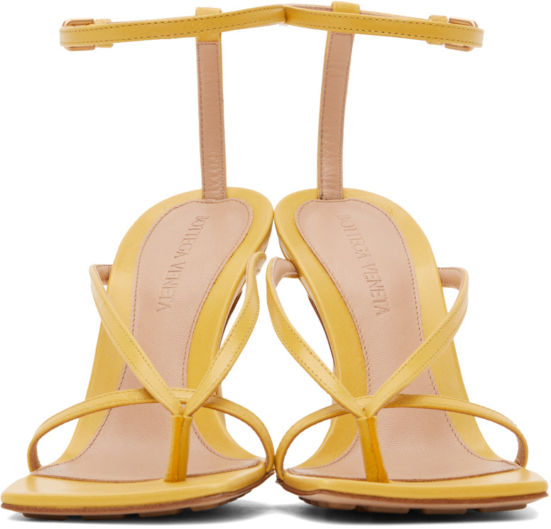Bottega Veneta Yellow Stretch Heeled Sandals In Yellow