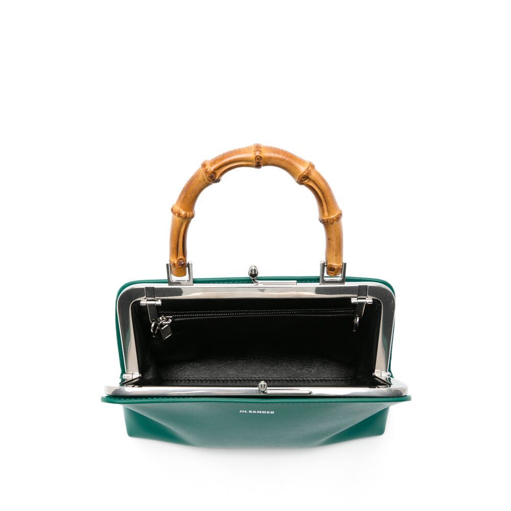 Jil Sander Metal Frame Detail Shoulder Bag In Green