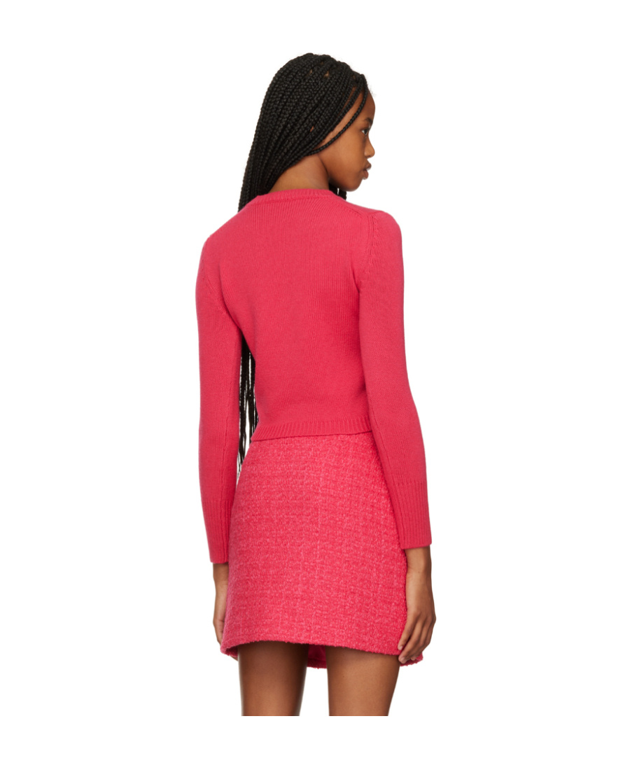 Valentino Logo Round Neck Sweater In Red