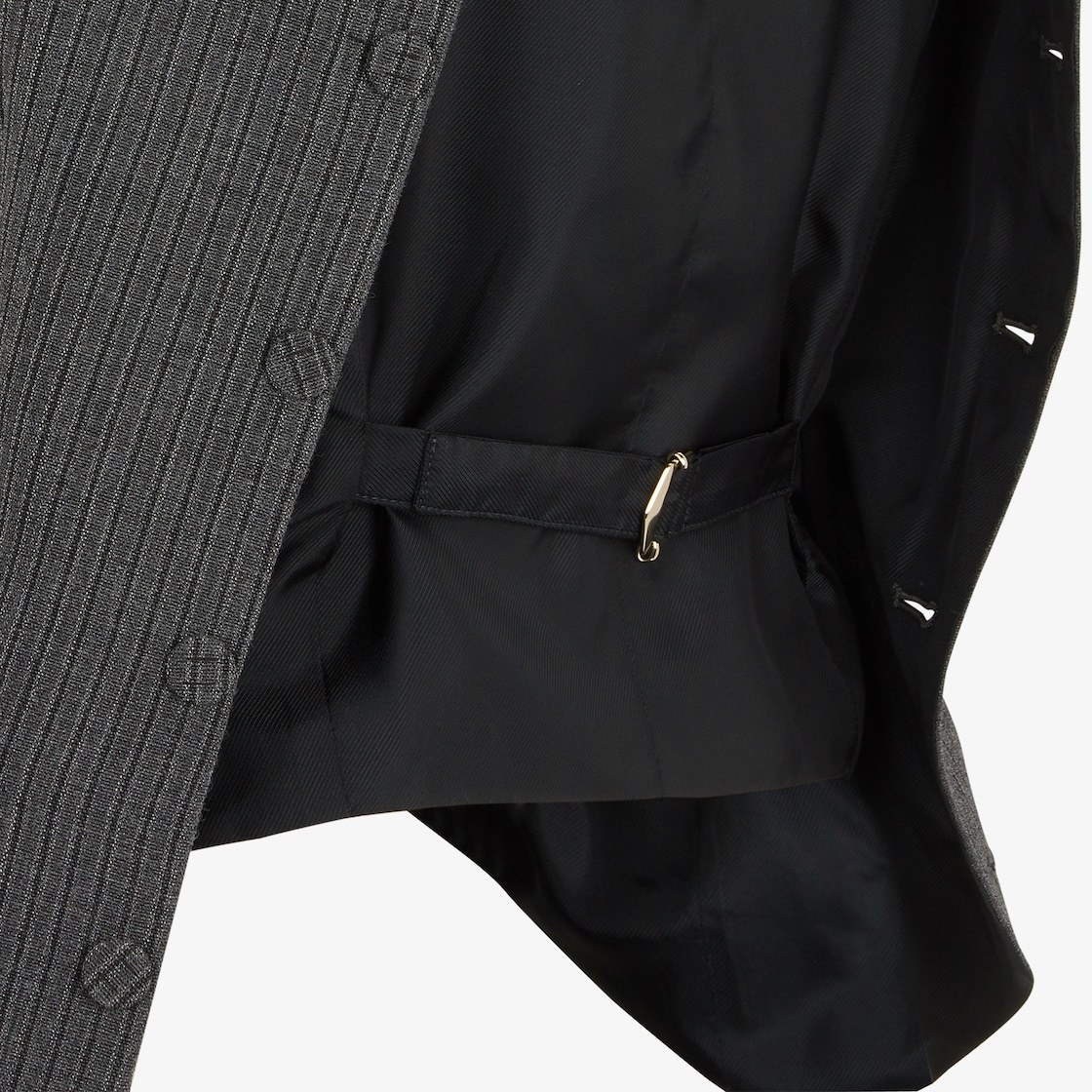 Fendi Deconstructed Pinstripe Wool Waistcoat In Gray
