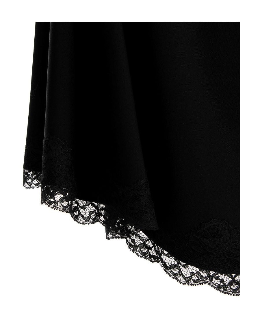 Alexander Mcqueen Lace-embellished Asymmetric Skirt In Black