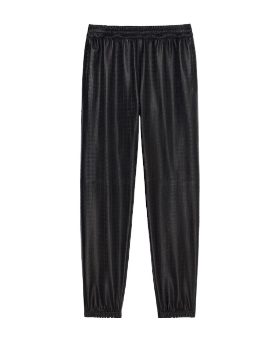 Givenchy Embossed-4g Pattern Leather Trousers In Black