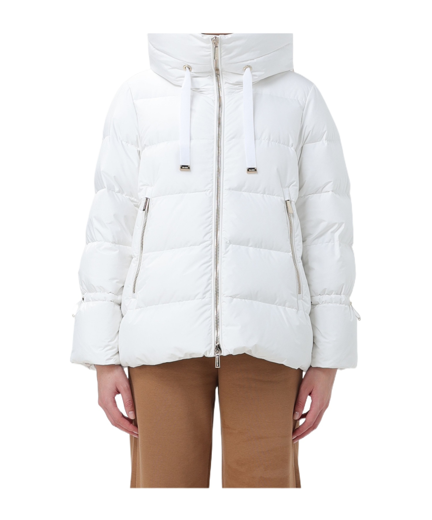 Moorer Long Sleeve Down Jacket In White