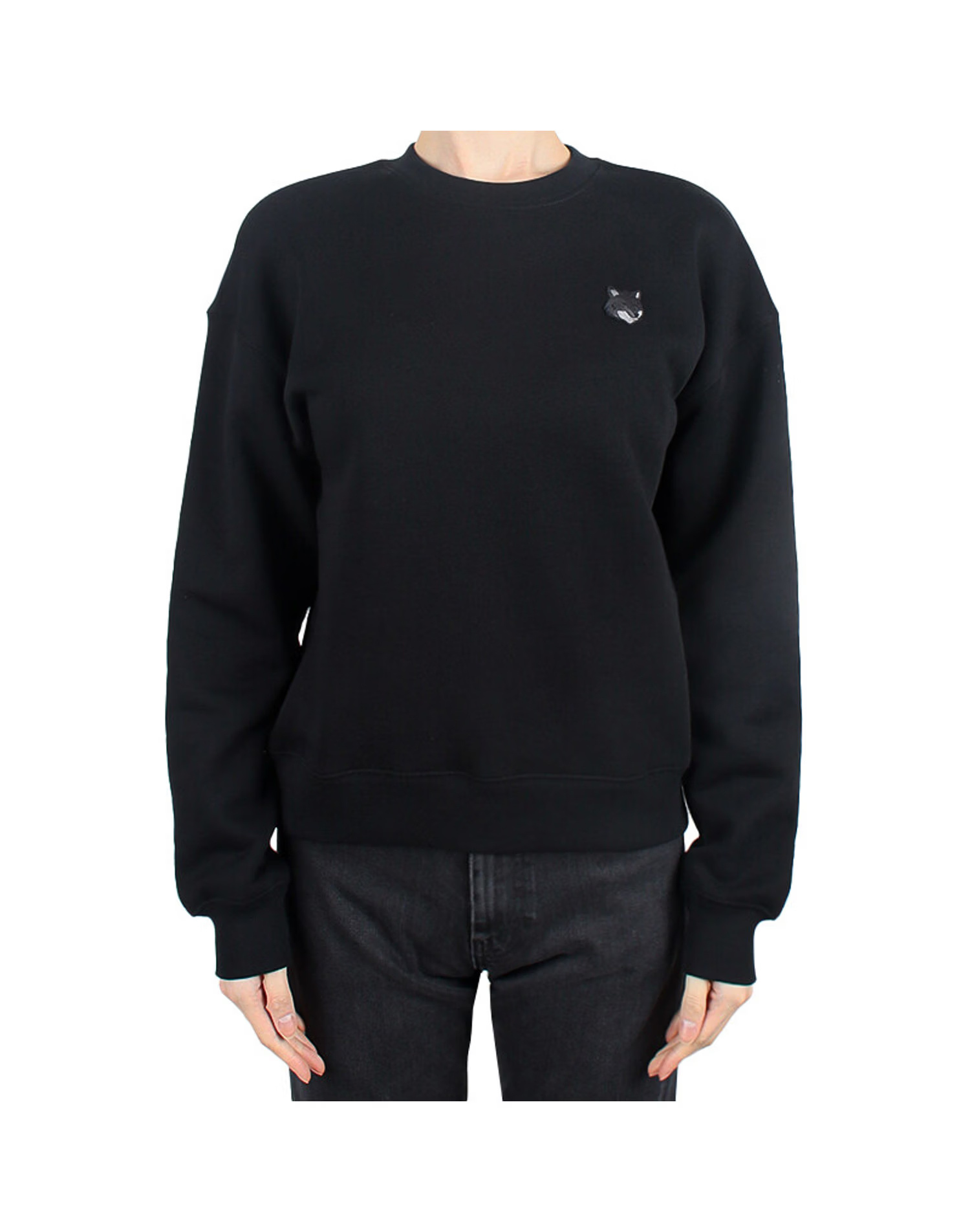 Shop Maison Kitsuné Bold Fox Head Patch Comfort Sweatshirt In Black