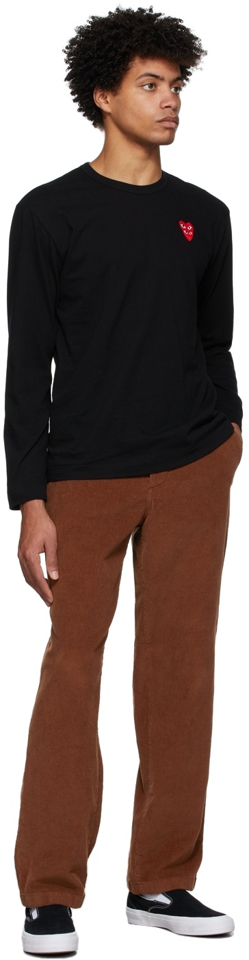 Comme Des Garçons Play Overlapping Heart Long Sleeve T-shirt In Black