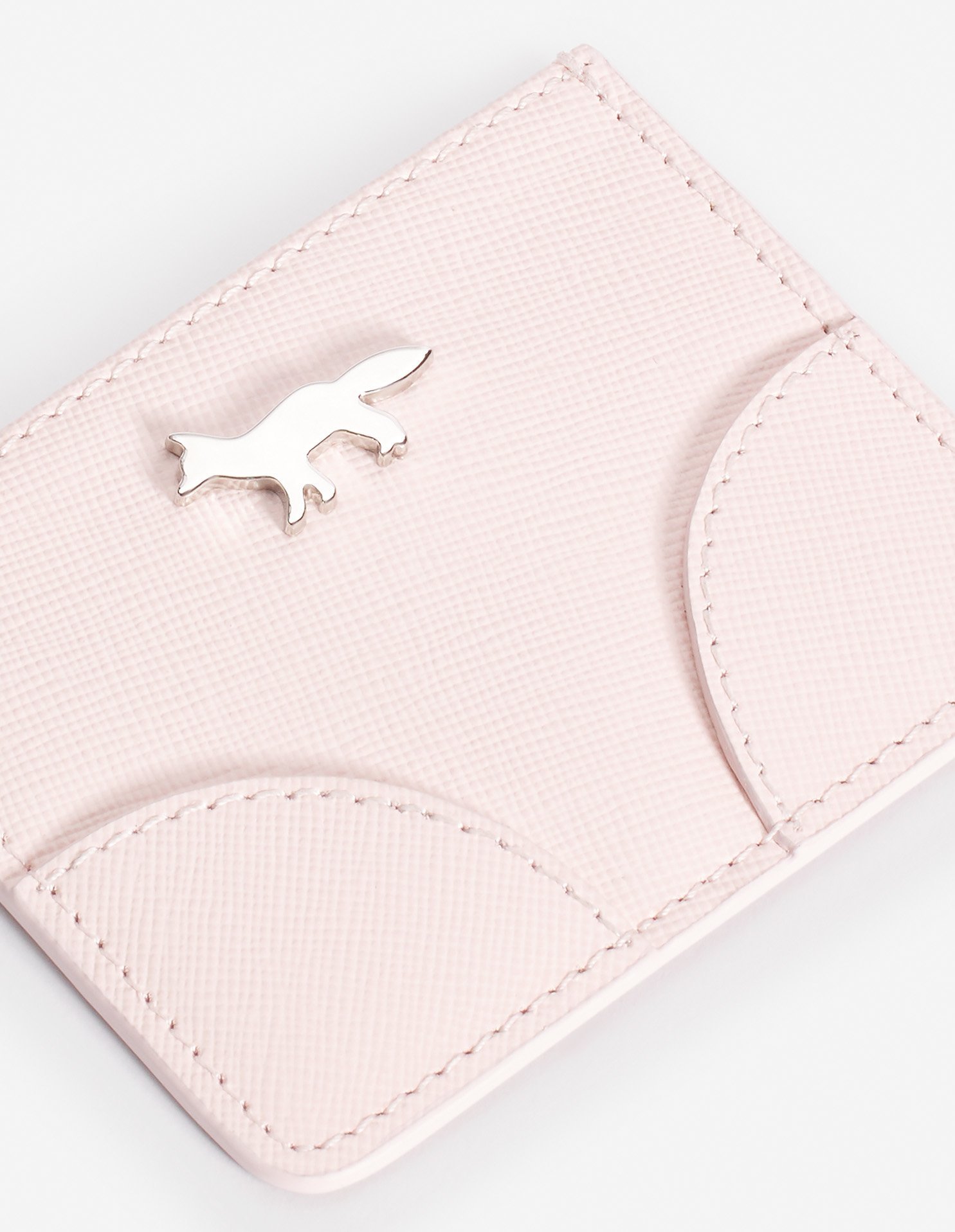 Shop Maison Kitsuné Rectangular Card Holder In Rose Water