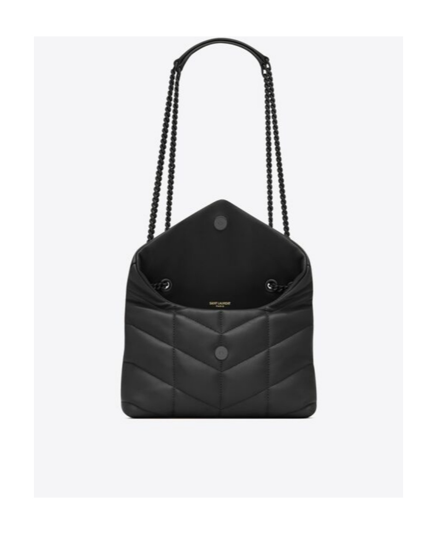 Saint Laurent Loulou Puffer Leather Shoulder Bag In Black