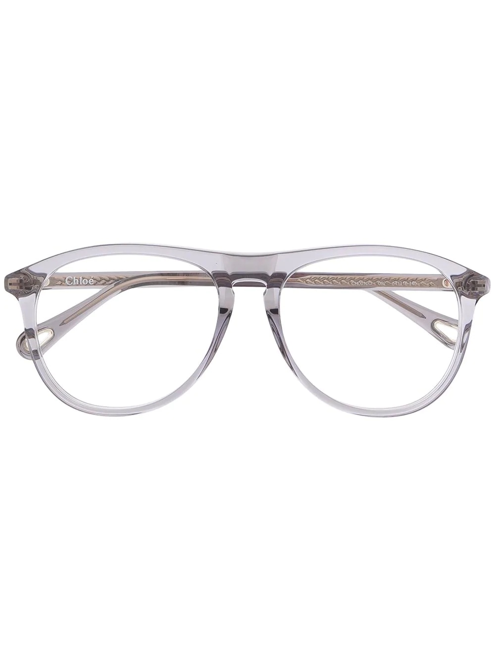 Chloé Rounded Transparent Glasses In Gray