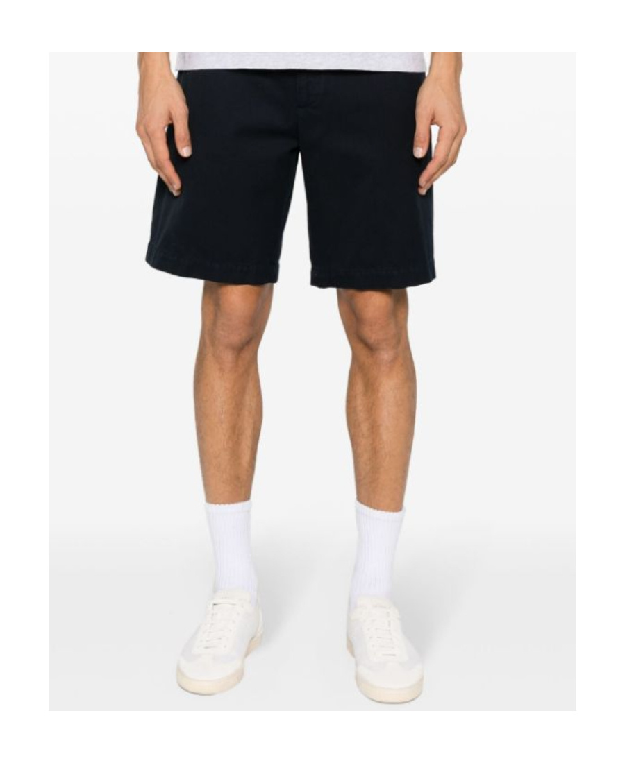 Brunello Cucinelli Men Garment-dyed Bermuda Shorts In Twisted Cotton Gabardine In Black