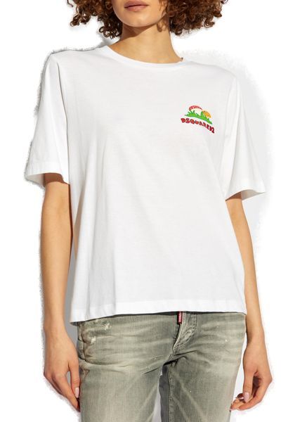 Dsquared2 Graphic-print Cotton T-shirt In White