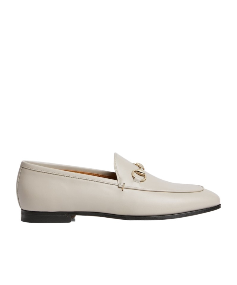 Gucci Off-white Leather Horsebit Loafers In White