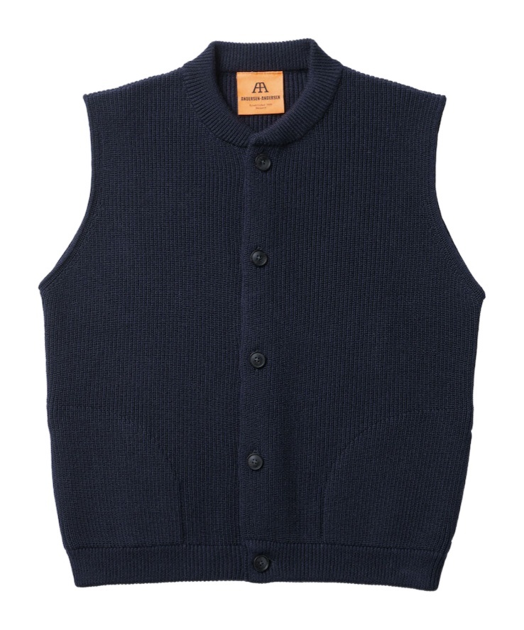Andersen-andersen Knitted Cardigan Vest In Black