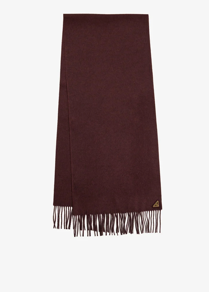 Prada Fringed Scarf In Brown