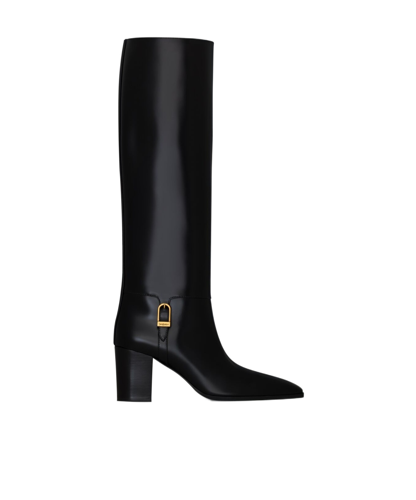 Saint Laurent Stivali Julia 70 In Pelle Nera Donna In Black