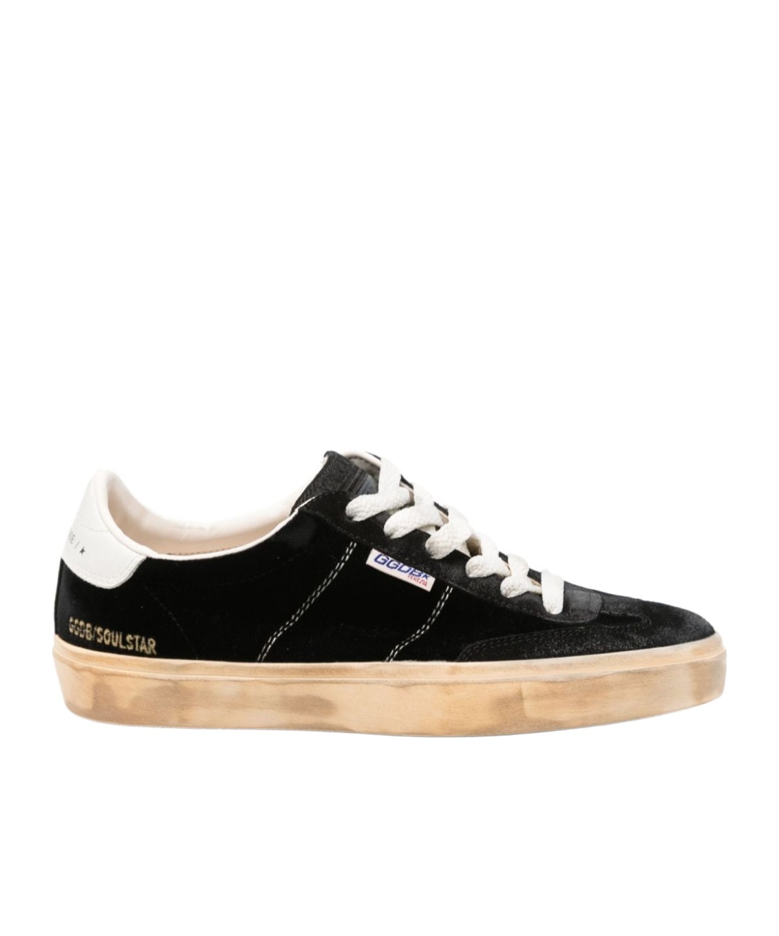 Golden Goose Soul Star Velvet Suede Low-top Sneakers In Black