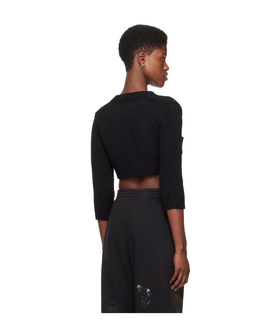 We11 Done Bag Knitted Cardigan In Black