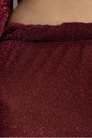 Oseree Lumière Lurex-effect Trousers In Brown