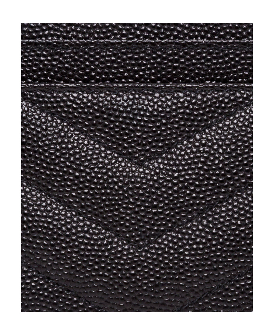 Saint Laurent Monogram Quilted Cardholder In Black