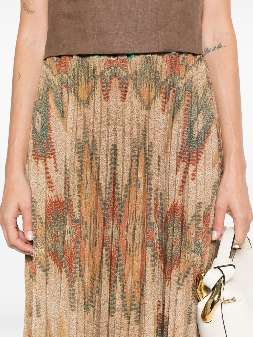 Pierre-louis Mascia Pierre Louis Mascia Printed Silk Skirt In Green
