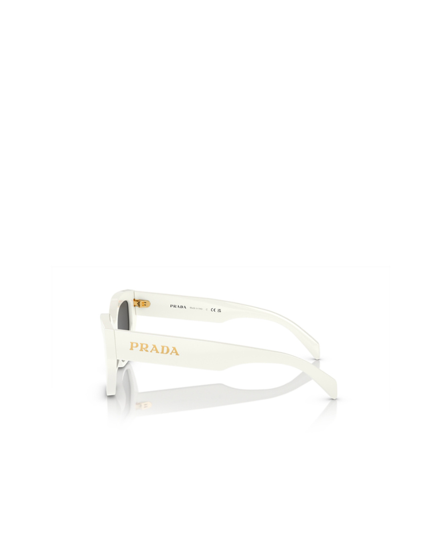 Prada Logo Acetate Oval Sunglasses In White