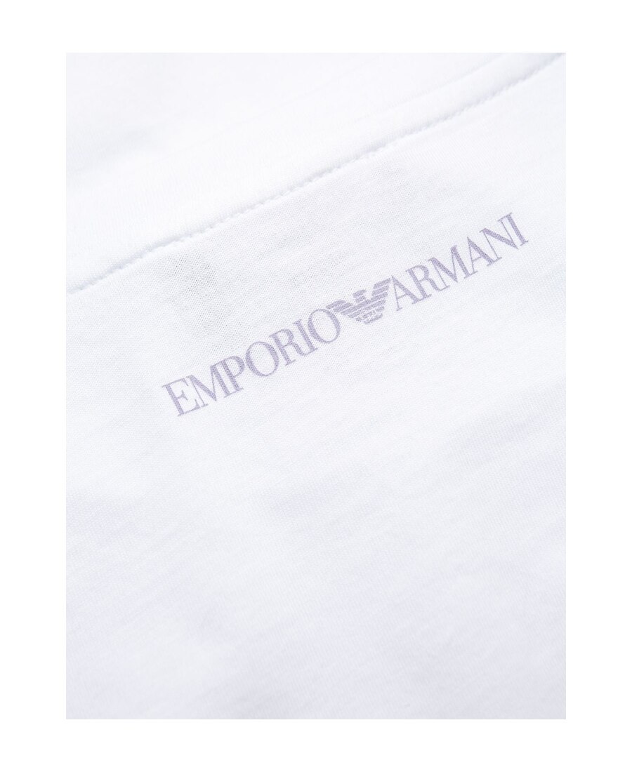 Shop Emporio Armani Logo Print T-shirt In White
