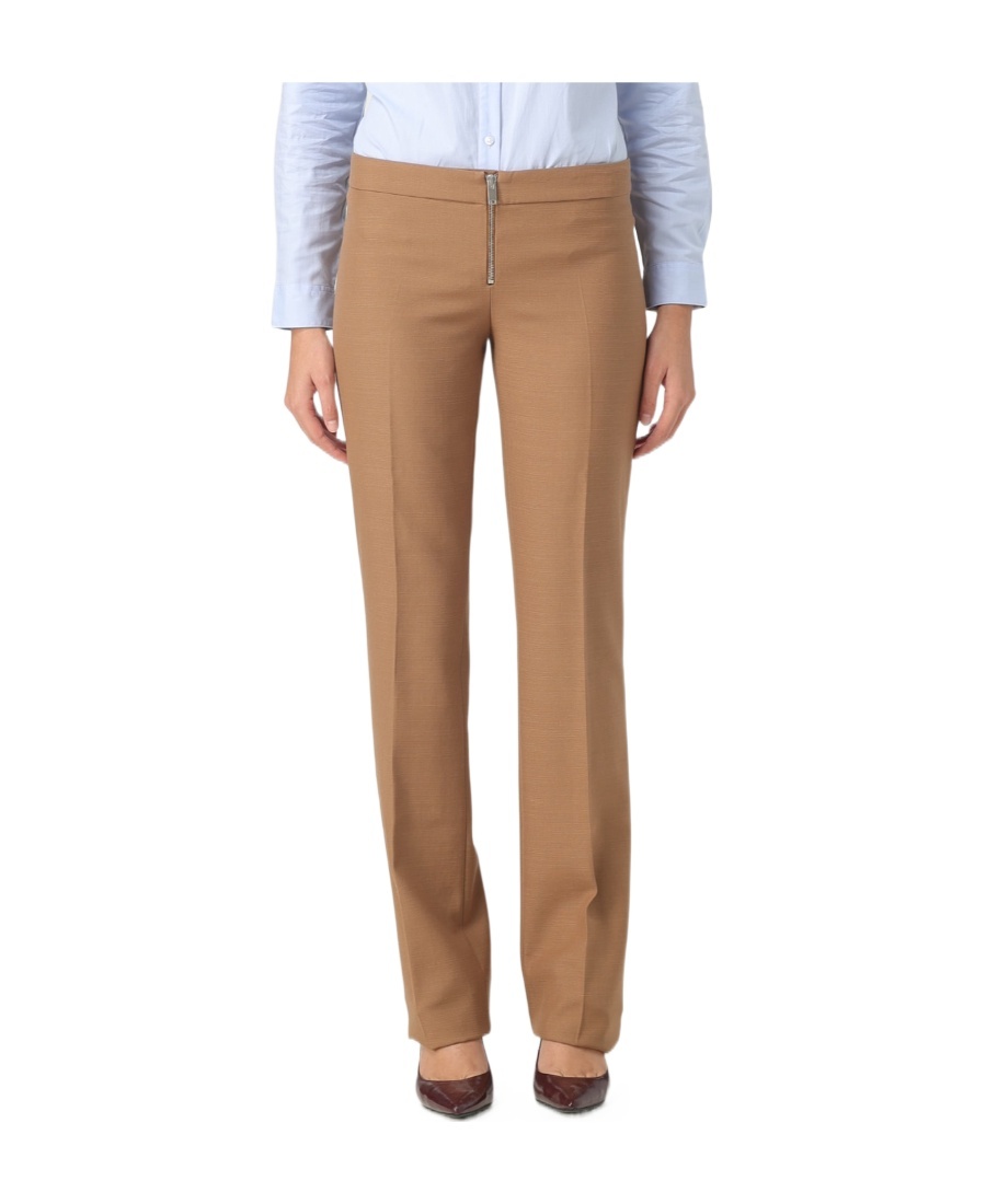 Stella Mccartney Front Pleated Casual Pants In Brown
