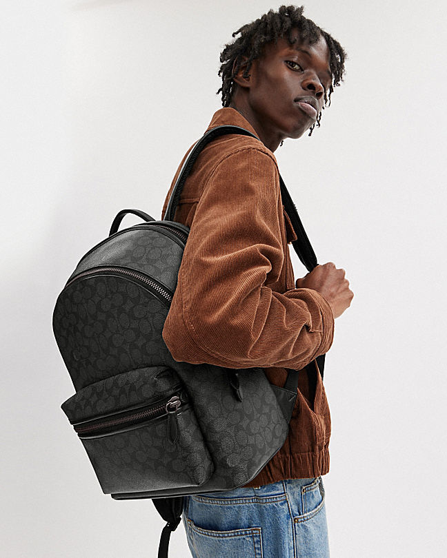Shop Coach Iconic Charter Backpack In Black