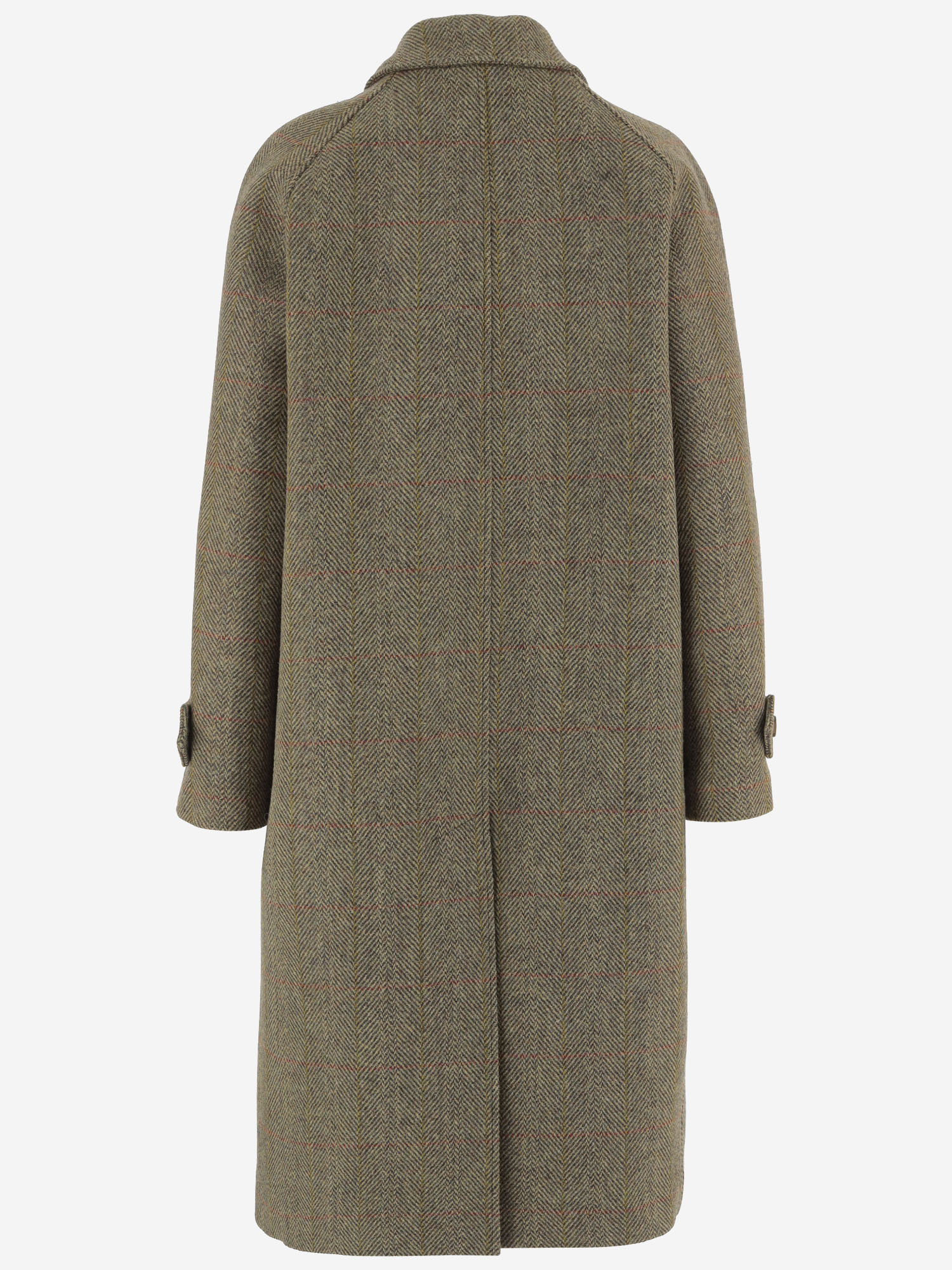 Aspesi Herringbone-pattern Coat In Green