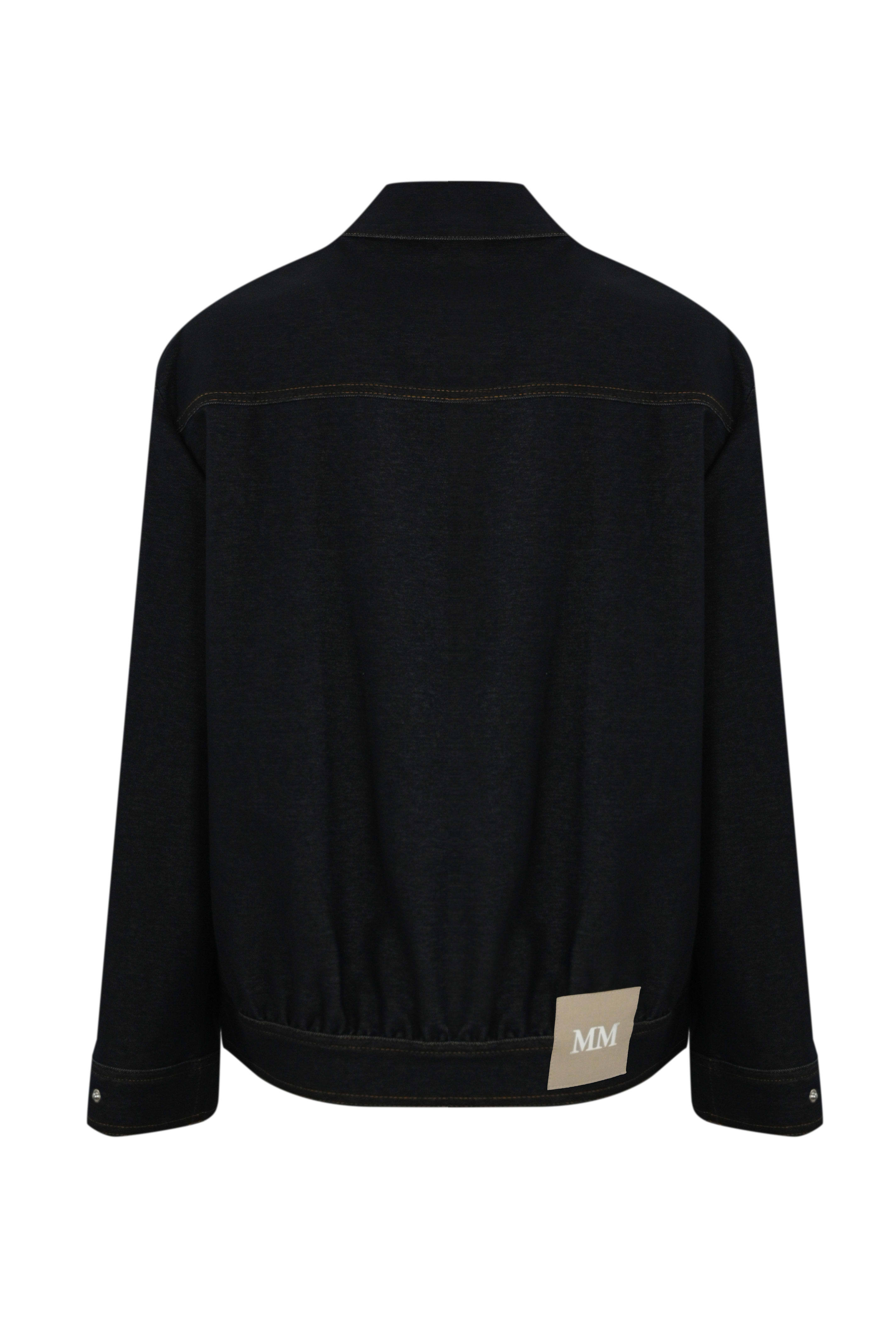 Max Mara Lepre Jacket In Dark Denim In Black