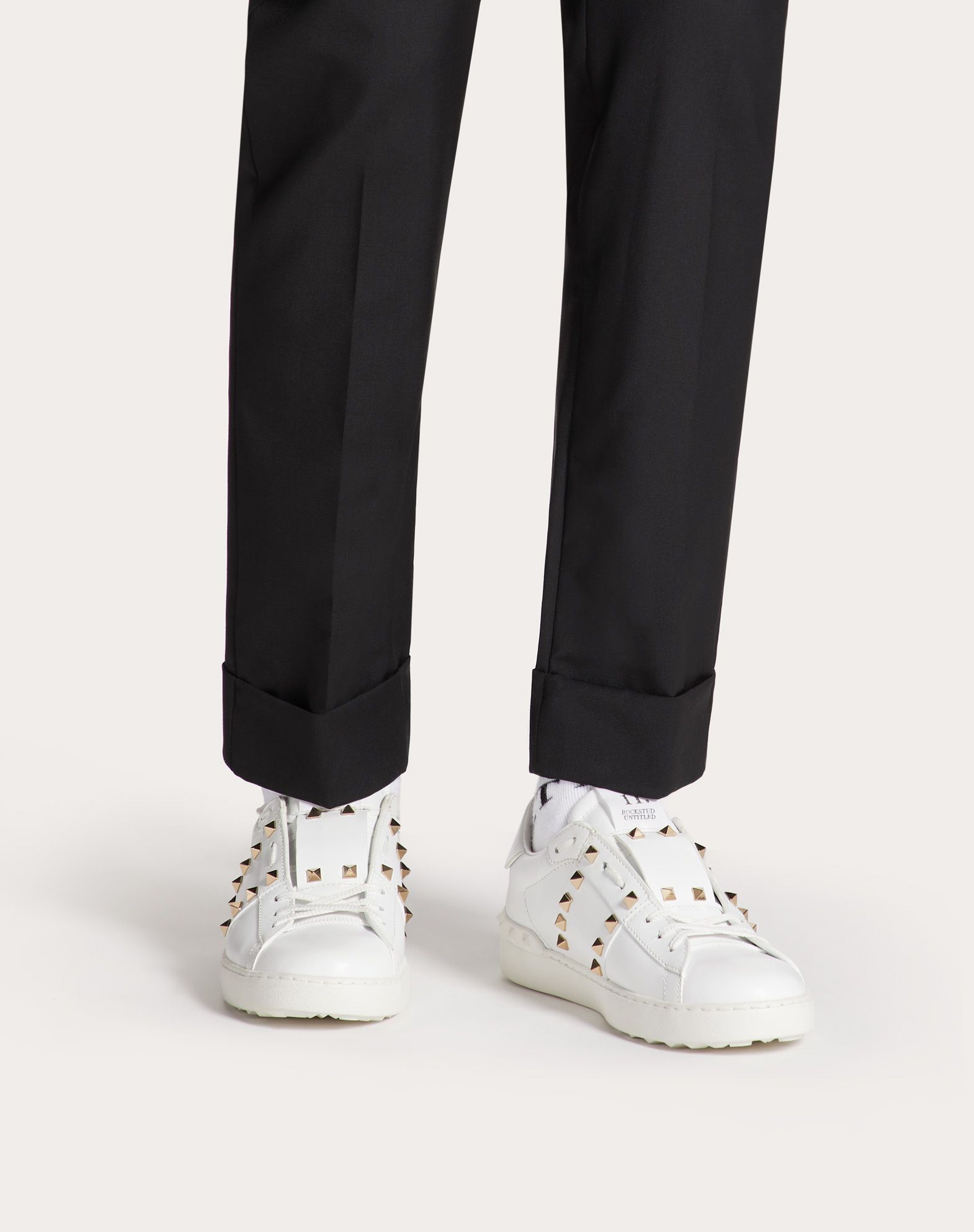 Valentino Rivet-decorated Casual Sneakers In White