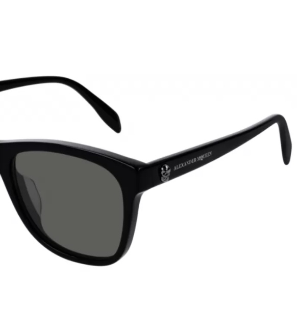 Alexander Mcqueen Black Logo Detail Sunglasses In Black