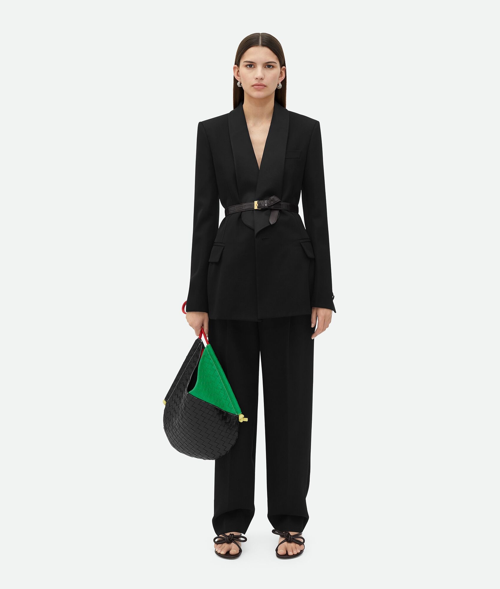 Shop Bottega Veneta Wool Grain De Poudre Trousers In Black