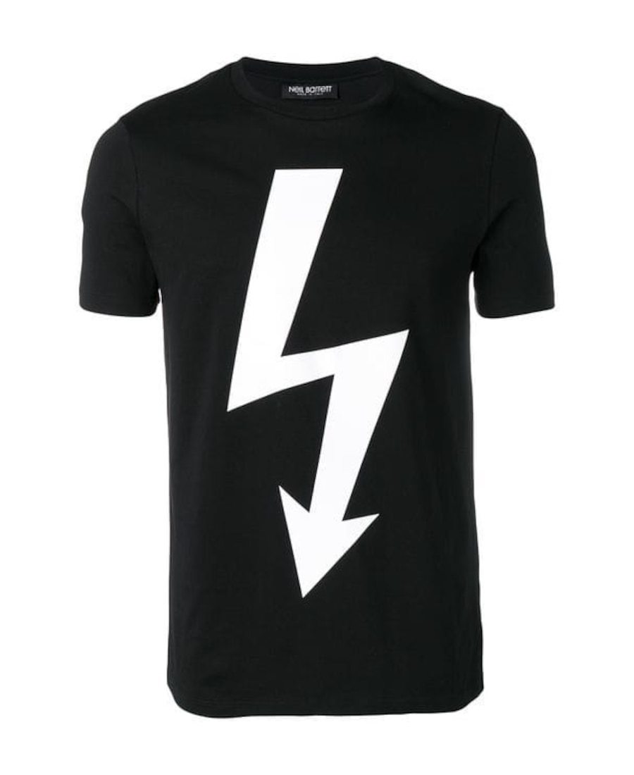 Neil Barrett Lightning Printed T-shirt In Black