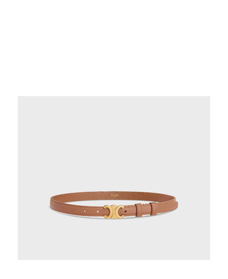 Celine Small Triomphe Taurillon Belt In Brown