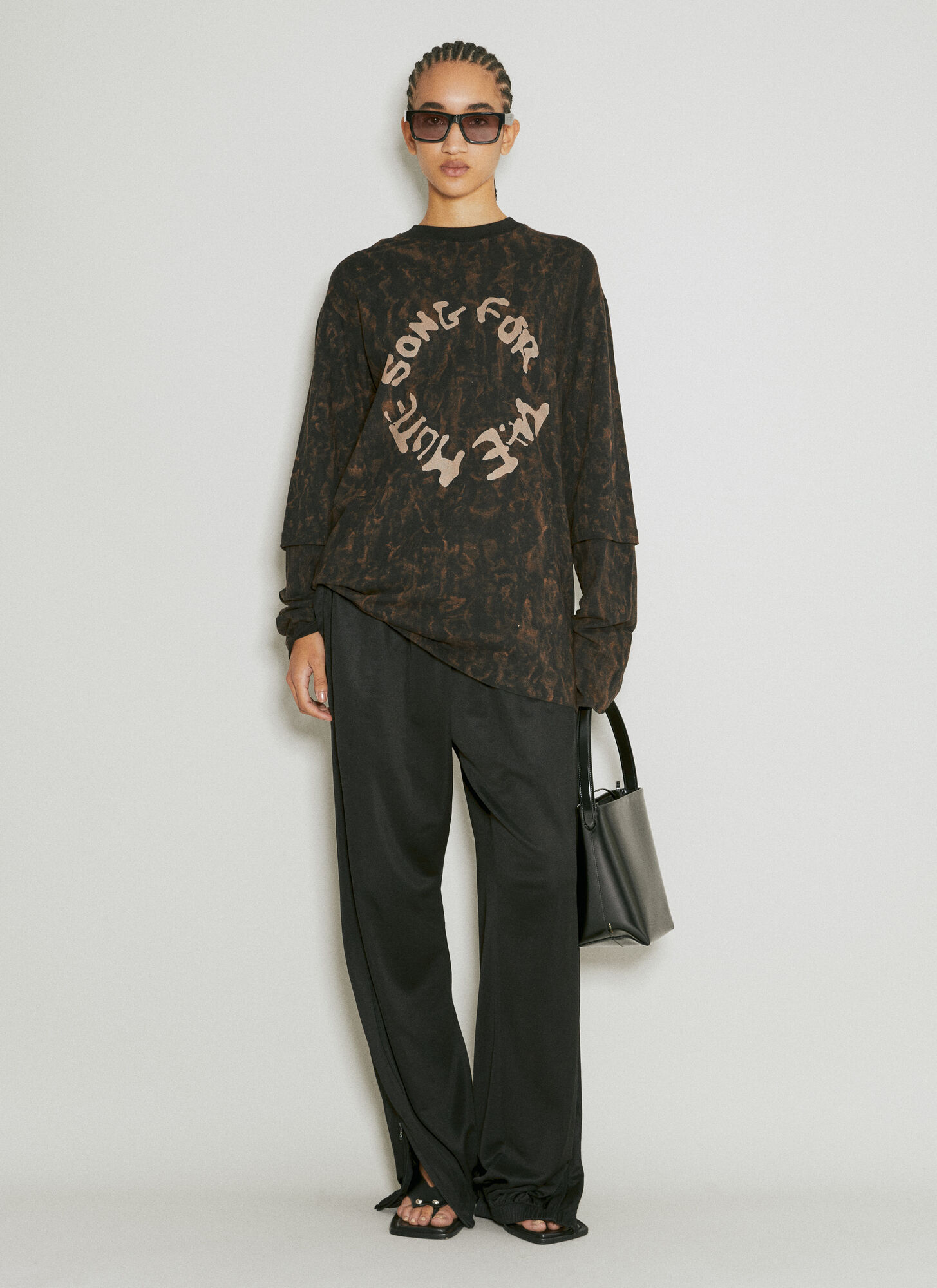 Shop Song For The Mute Distressed-logo T-shirt In Black